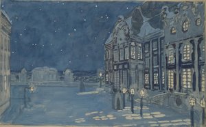 قصر الشتاء. تصميم المسرح للأوبرا The Ice House من تأليف A. Koreshchenko ، 1901