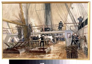 الفرقاطة سفيتلانا (الفرقاطة سفيتلانا). لوحة ألكسندر كارلوفيتش بيجروف (1841-1914). لوحة مائية على ورق ، 29.1 × 44.5 سم