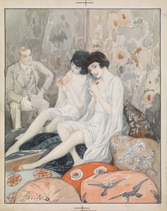 "" امرأة في مخدع "(سيدة في مخدعها) لوحة مائية من ألكسندر أبسيت (1880-1944)