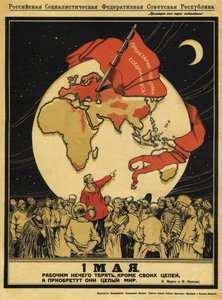 The 1st of May. Workers have nothing to lose, but they have the whole world to win - Apsit, Alexander Petrovich (1880-1944) - 1919 - Colour lithograph - 95x71 - Russian State Library, Moscow