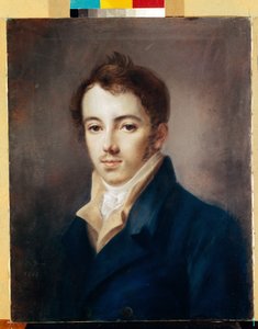 صورة للديسمبريست (ديكابريست) ميخائيل أ.فونفيزين (1787-1854). (صورة للديسمبريست MA Fonvizin). عمل أليكسي (أليكسيس) جيفريلوفيتش فينيتسيانوف (1780-1847) ، باستيل على ورق مقوى