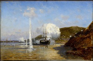 الحرب الروسية التركية 1877-1878 - عمل نيكولاي سكريدلوف (1844-1918) على نهر الدانوب بواسطة أليكسي بتروفيتش بوغوليوبوف (بوغوليوبوف أو بوغوليوبوف) (1824-1896) بواسطة أليكسي بتروفيتش بوغوليوبوف