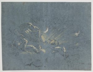 Selene و Endymion ، تصميم لطلاء السقف بواسطة أليساندرو غيرارديني