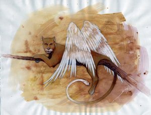 مخلوق رائع: تمثيل الوهم ، حيوان رأس أسد رائع ، جسم ماعز وذيل ثعبان. رسم أليساندرو لوناتي بواسطة أليساندرو لوناتي