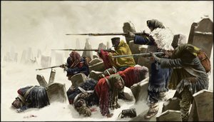 تراجع الفرنسيين في روسيا، في مقبرة، شتاء 1812، 2024 بواسطة أليساندرو لوناتي