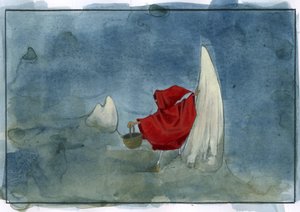 ذات الرداء الأحمر - حكاية ذات الرداء الأحمر من تأليف تشارلز بيرولت (1628-1703). رسم أليساندرو لوناتي بواسطة أليساندرو لوناتي