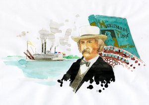 صورة للكاتب الأمريكي مارك توين (1835-1910) (صورة للكاتب الأمريكي مارك توين) رسم بواسطة أليساندرو لوناتي بواسطة أليساندرو لوناتي