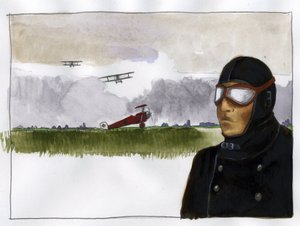 صورة لمانفريد فون ريشتهوفن ألقاب البارون الأحمر (1892-1918) طيار ألماني (صورة مانفريد فون ريشتهوفن ، البارون الأحمر ، طيار مقاتل ألماني) رسم بواسطة أليساندرو لوناتي بواسطة أليساندرو لوناتي