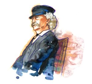 صورة للكاتب الأمريكي مارك توين (1835-1910) بواسطة أليساندرو لوناتي