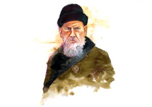 صورة للكاتب الروسي ليف نيكولاييفيتش (ليو أو ليون تولستوي) (تولستوي) (1828-1910) (صورة المؤلف ليف ن تولستوي) بواسطة أليساندرو لوناتي