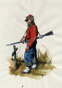 الإمبراطورية الثانية (1852-1870): توحيد إيطاليا (Risorgimento) ، متطوع في جيش غاريبالدي المعروف باسم مقاتل "القميص الأحمر" من أجل قضية جوزيبي غاريبالدي (1807-1882) في إيطاليا بواسطة أليساندرو لوناتي