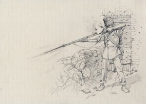 الإمبراطورية الثانية (1852-1870): إطلاق نار على المشاة ، جندي من الجيش النمساوي ، النمساوي المجري (النمساوي المجري) بواسطة أليساندرو لوناتي