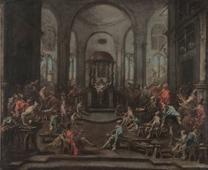 داخل كنيس ، ج. 1725-1735. بواسطة اليساندرو ماجناسكو