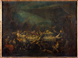 وجبة من البوهيميين الرسم بواسطة أليساندرو ماجناسكو (1667-1749) شمس القرن الثامن عشر. 0،86 × 1،18 م