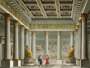 قاعة الجمهور في قصر إيجيثيوس ، تصميم الباليه "Orestes" في مسرح La Scala ، ميلان ، 1826 بواسطة اليساندرو سانكوريكو