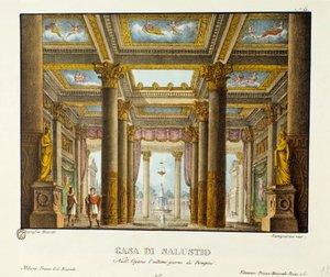 View of the House of Salustio (Saluste) Scenography for the representation of Giovanni Pacini