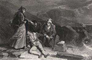 إنقاذ كليفلاند ، نقشها جورج بريسبري ، من "القرصان" للسير والتر سكوت (1771-1832) (نقش) بواسطة الكسندر (بعد) تشيشولم