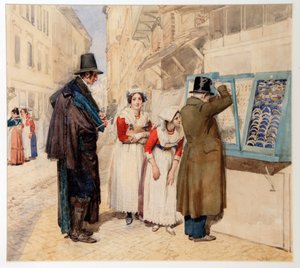 العريس اختيار خاتم لخطيبته ، 1838