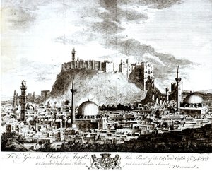 منظر لمدينة حلب وقلعتها ، سوريا ، 1754 بواسطة ألكسندر دروموند
