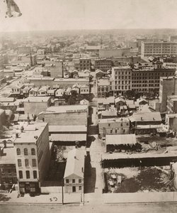 منظر غربي من قبة المحكمة في شيكاغو ، 1858
