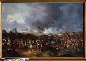 معركة الأمم في لايبزيغ (ألمانيا) ، أكتوبر 1813. (أو معركة لايبزيغ ، حلقة من الحروب النابليونية ، أثناء الحملة الألمانية (1813). رسم ألكسندر إيفانوفيتش سورويد (1783-1844) ، زيت على قماش بواسطة ألكسندر إيفانوفيتش ساويرويد