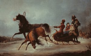 The Empress Elizabeth in a sledge (oil on canvas) بواسطة ألكسندر إيفانوفيتش ساويرويد