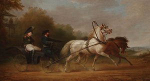 Tsar Alexander I driving a droschki (oil on canvas) بواسطة ألكسندر إيفانوفيتش ساويرويد
