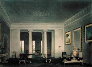 غرفة إحياء اليونان المزدوجة ، حوالي عام 1845 (ألوان مائية على ورق) بواسطة الكسندر جاكسون ديفيس
