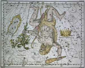 هرقل ، من "أطلس سماوي" ، حانة. عام 1822 بواسطة ألكسندر جاميسون