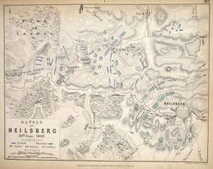 خريطة Heilsberg ، التي نشرها ويليام بلاكوود وأولاده ، ادنبره اوند لندن ، 1848 (نقش يدوي)