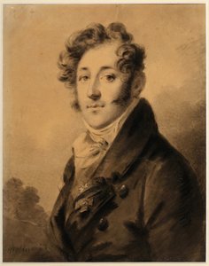 صورة لكونستانتين ياكوفليفيتش بولجاكوف (1782-1835) - عمل ألكسندر (ألكسندر) موليناري (1772-1831) ، طباشير وطباشير أحمر على ورق ، حوالي 1800 ، 28 × 22.3 سم - (صورة كونستانتين ياكوفليفيتش بولجاكوف ، طباشير أحمر ، طباشير أسود ولون أبيض على