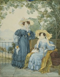 صورة للكونتيسة يكاترينا أرتيمييفنا فورونتسوفا 1780-1836 والأميرة يلينا ميخائيلوفنا جالتزين 1776-1856 ، 1825