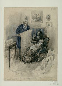 بيير في الأسرة. الخاتمة. رسم توضيحي لرواية الحرب والسلام التي كتبها ليو تولستوي ، 1911-1912.