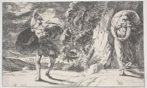 Fingal Encounters Carbon Carglass ، طبع لأول مرة عام 1773 (حفر)