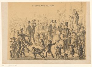 الناس في مرج عيد الفصح في أرنهيم Paasch-Weide في Arnhem (العنوان على الكائن) بواسطة جيريت جان ثيم