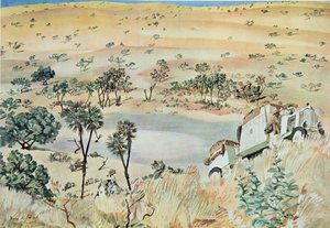 عند الخروج من منطقة Kpro (Cuvette) Tehad ، من رسومات ولوحات أفريقيا ، التي تم تنفيذها خلال رحلة Citroen Center Africa ، المهمة الثانية Haardt Audouin-Dubreuil ، حانة. باريس ، 1927 بواسطة ألكسندر ياكوفليف