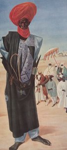 Magemma ، رئيس الدراجين السلطان Sery ussa de Maradi ، أراضي النيجر ، من الرسوم والرسومات الأفريقية ، التي تم تنفيذها خلال بعثة Citroen Center Africa ، المهمة الثانية Haardt Aud