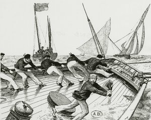 سباق الإبحار: Le turn du Bateau-Buoée - رسم بواسطة A. Brun ، Bibl. آرت ديكو. بواسطة الكسندر برون