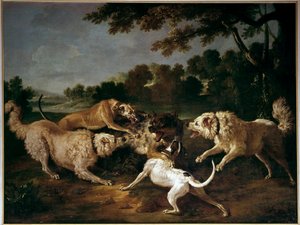 لوحة وولف هانت بقلم فرانسوا ديسبورتس (1661-1743)