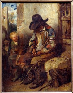 شحاذ مع وصفته لوحة بواسطة الكسندر غابرييل ديكامبس (1803-1860) 1833 صن. 0،41 × 0،32 م بواسطة الكسندر جابرييل ديكامبس