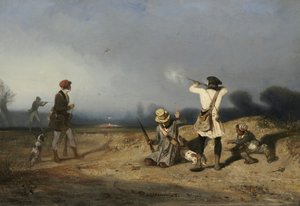 صيد الطيور ، 1830 بواسطة الكسندر جابرييل ديكامبس