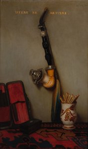 الحياة الساكنة مع الأنابيب والمطابقات والحياة الساكنة مع الرنجة والخبز والجبن ، 1858. بواسطة الكسندر جابرييل ديكامبس