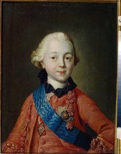 صورة للدوق الأكبر بافل بتروفيتش رومانوف (1754-1801) عندما كان طفلاً. سيصبح قيصر روسيا تحت اسم بول الأول. (صورة الدوق الأكبر بافيل بتروفيتش عندما كان طفلاً). رسم أليكسي بتروفيتش أنتروبوف (1716-1795)