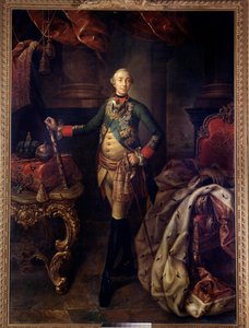 Portrait in foot of Peter III (1728-1762) Painting by Aleksei Antropov (1716-1795) 18th century. St. Petersburg. Hermitage Museum