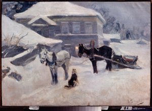 فندق ريفي - رسم أليكسي ستيبانوفيتش ستيبانوف (1858-1923) ، زيت على قماش ، الفن الروسي في أواخر القرن التاسع عشر وأوائل القرن العشرين ، المناظر الطبيعية - متحف إم توغانوف للفنون في أوسيتيا الشمالية ، فلاديكافكاز (روسيا)