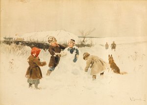 صنع رجل ثلج ، 1891. بواسطة أليكسي ستيبانوفيتش ستيبانوف