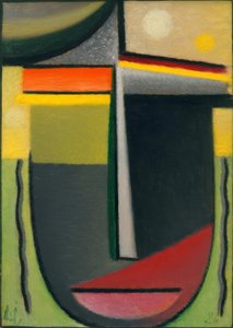 رأس مجردة: من الداخل يبدو أخضر - ذهبي بواسطة Alexej von Jawlensky