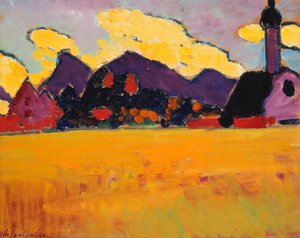 المناظر الطبيعية بالقرب من مورناو ؛ منظر طبيعي بالقرب من مورناو ، ج بواسطة Alexej von Jawlensky