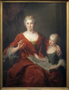مدام دي لا سابلونير وابنتها. لوحة أليكسيس سيمون بيل (1674-1734) ، زيت على قماش
