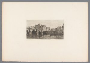 منظر لـ Pont Neuf لو بونت نيوف (العنوان على الكائن) النقوش الفرنسية من عام 1874 (عنوان السلسلة) L